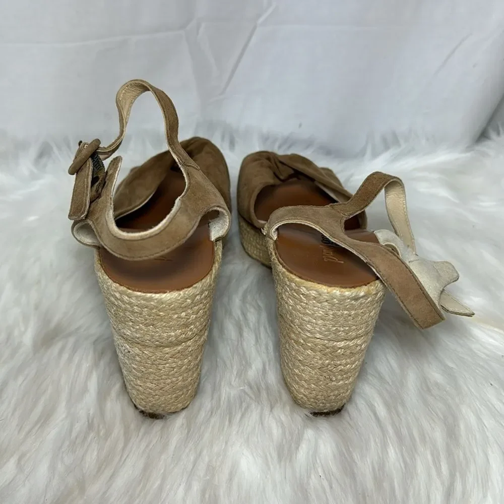 Paul Green‎ Harper Tan Platform Espadrille Sandals Sz US 8